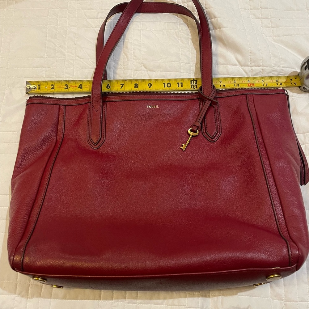 Fossil Burgundy Leather Tote Bag